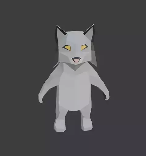 Low Poly Lynx wolf