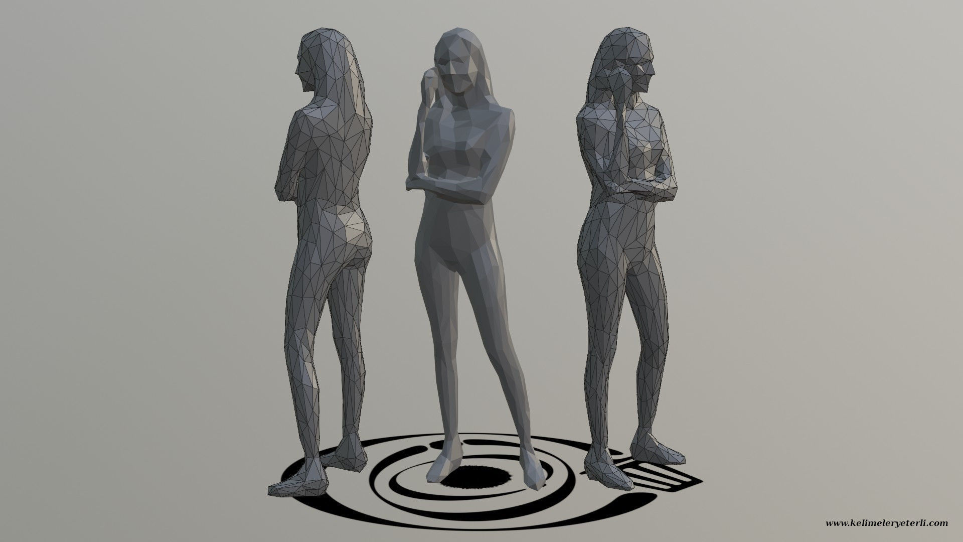 Human 079 LP R Low-poly 3D model_1