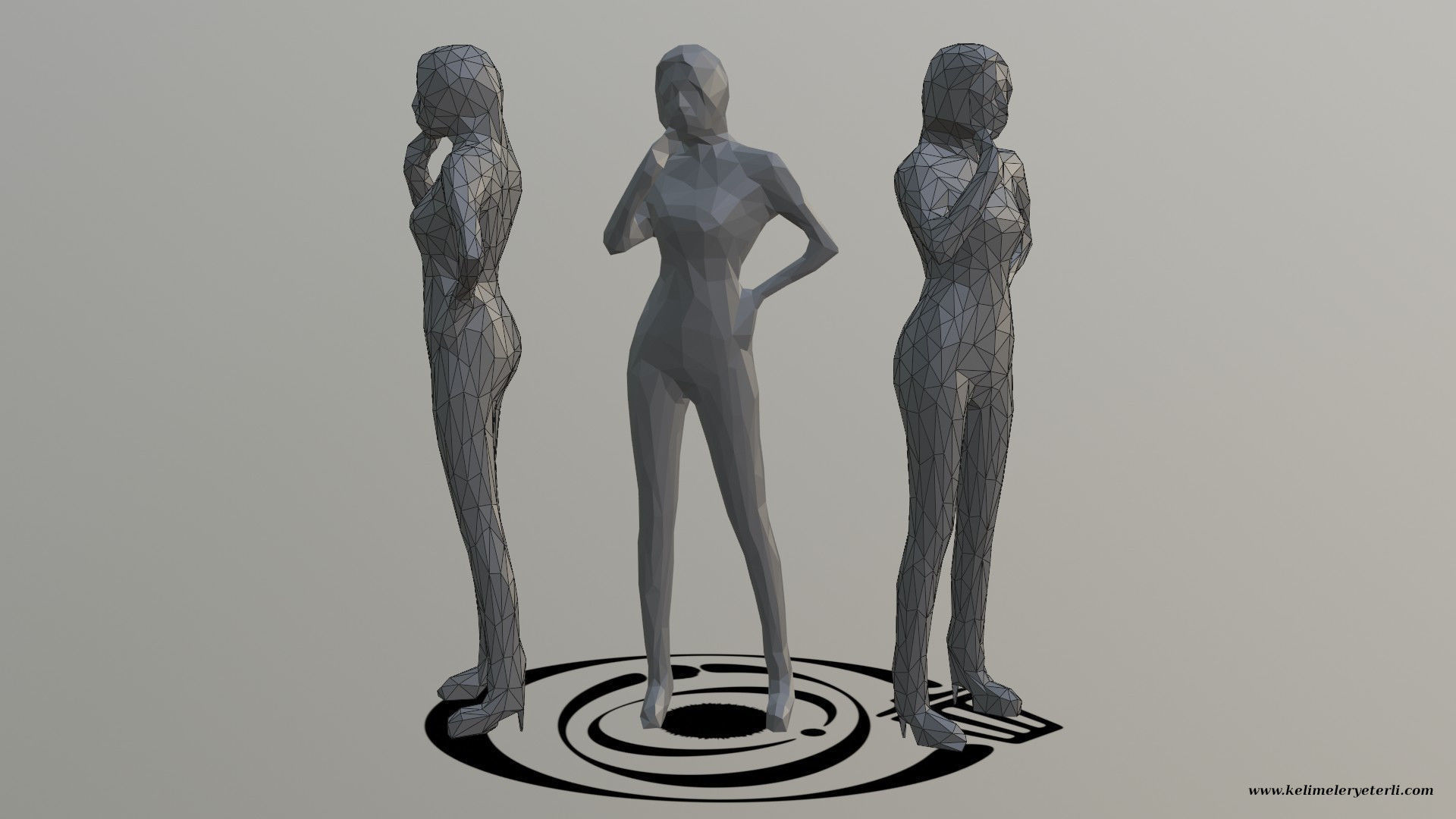 Human 081 LP R Low-poly 3D model_1
