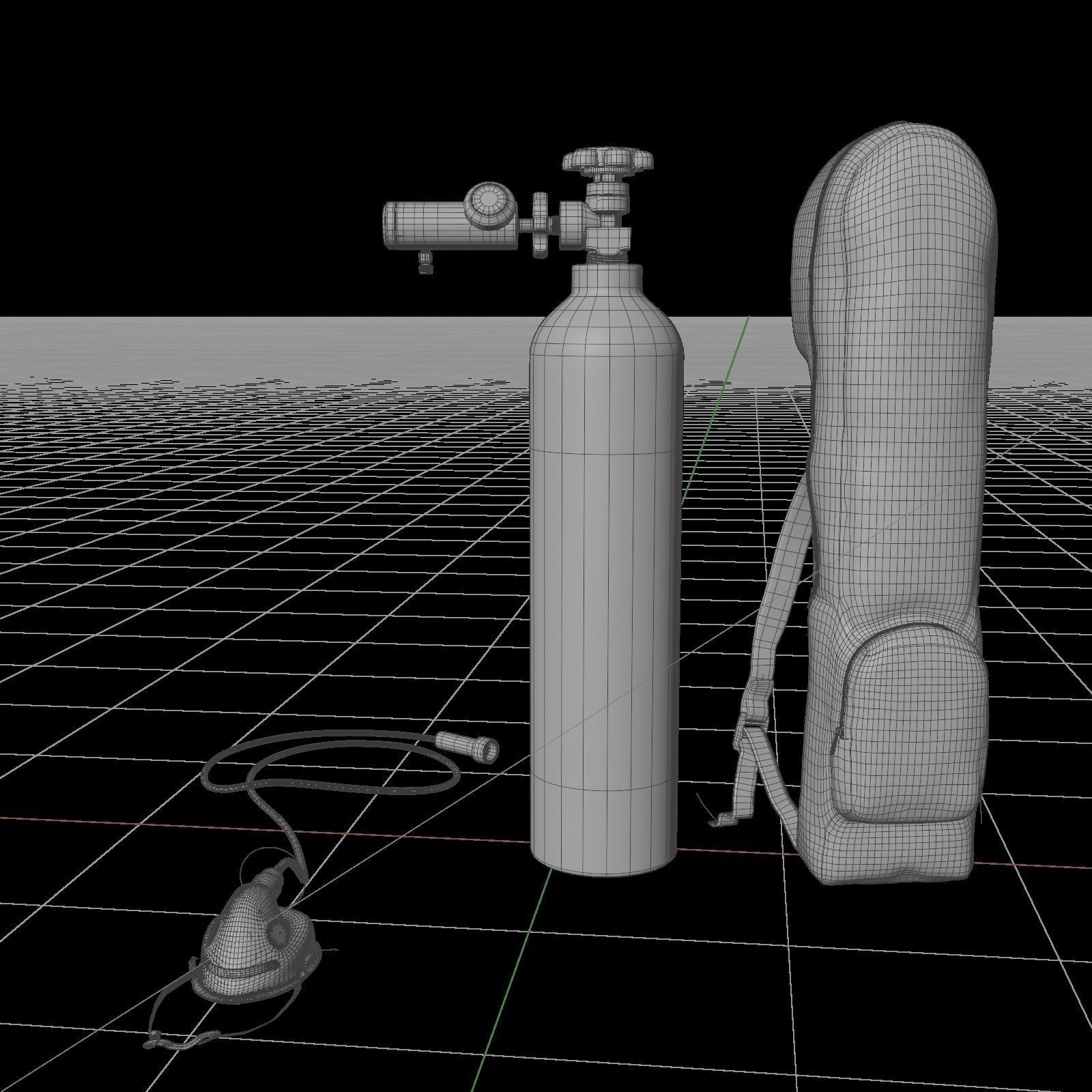 Portable Oxygen Cylinder Kit 3D model_5