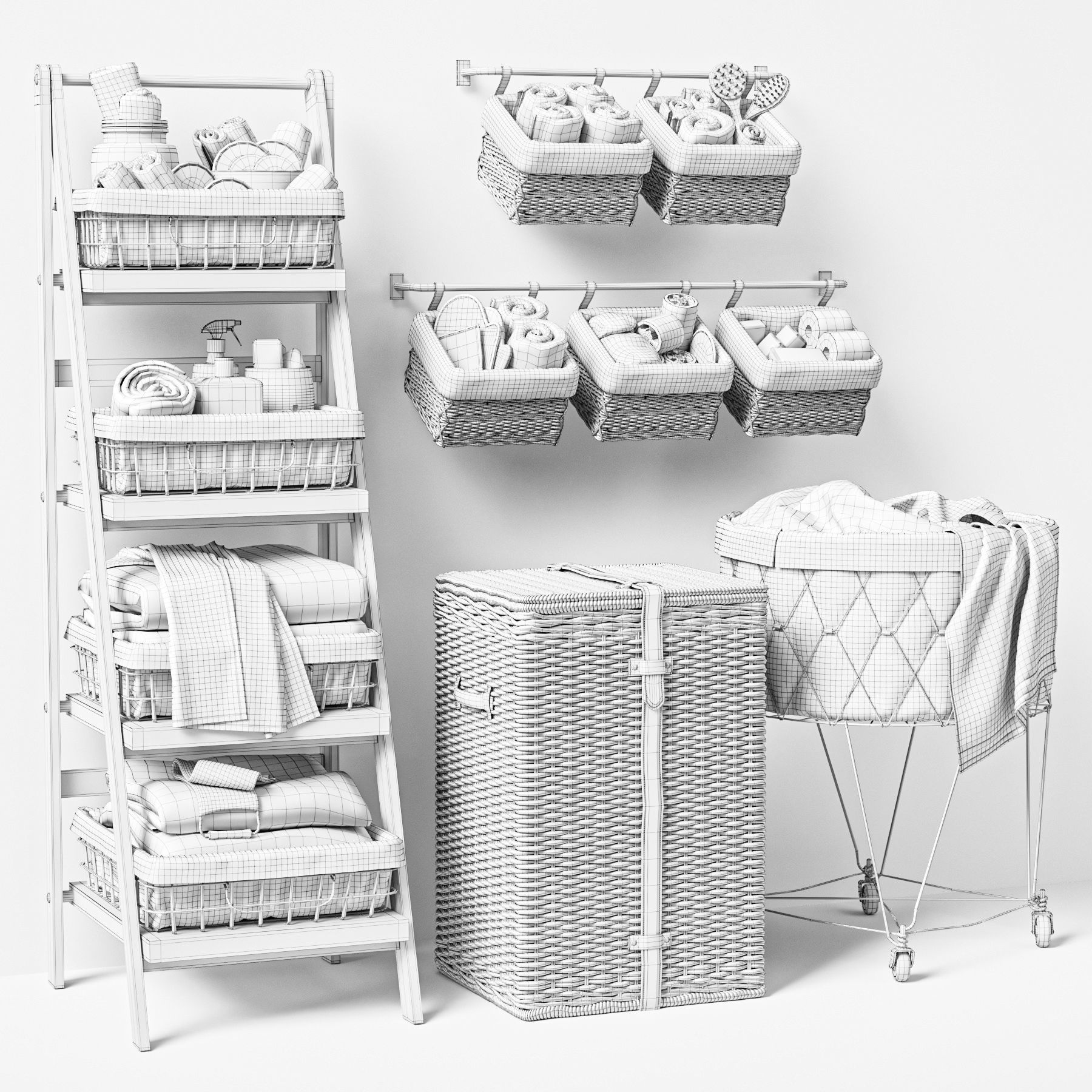 LAUNDRY SET 01 3D model_4