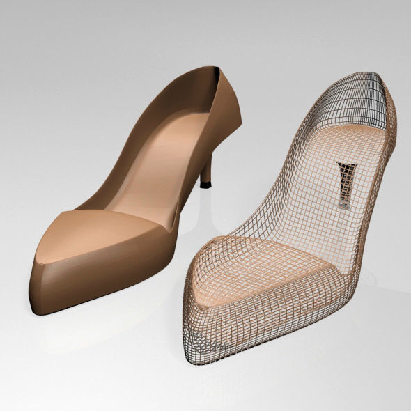 Pointed-Toe Stiletto Sandals 01 3D model_13