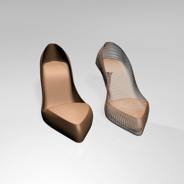 Pointed-Toe Stiletto Sandals 01 3D model_2