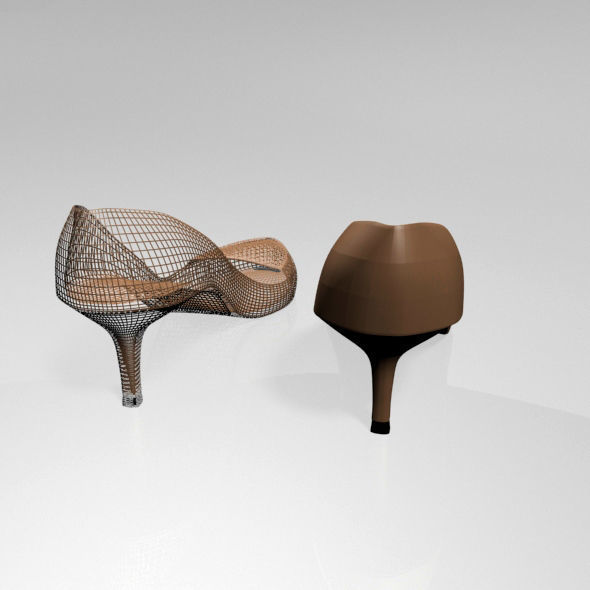 Pointed-Toe Stiletto Sandals 01 3D model_7