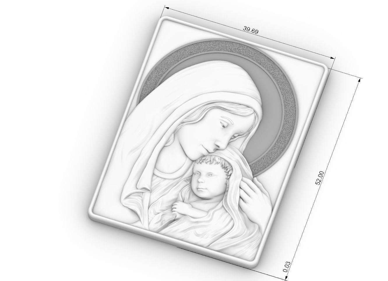 madonna and jesus  relief  cnc  3D print model_5