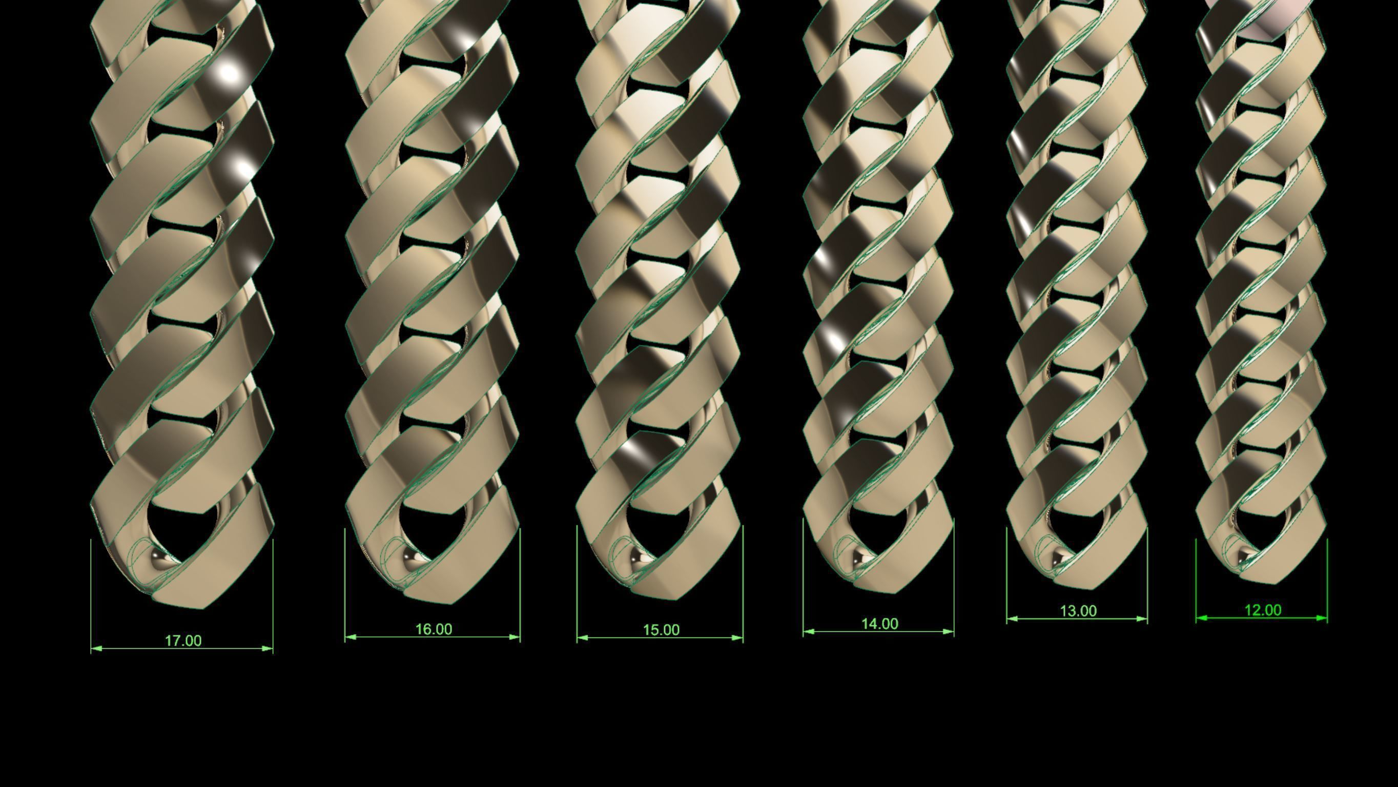 cuban chain and lock NEW  FASHION  STL  3D model_5