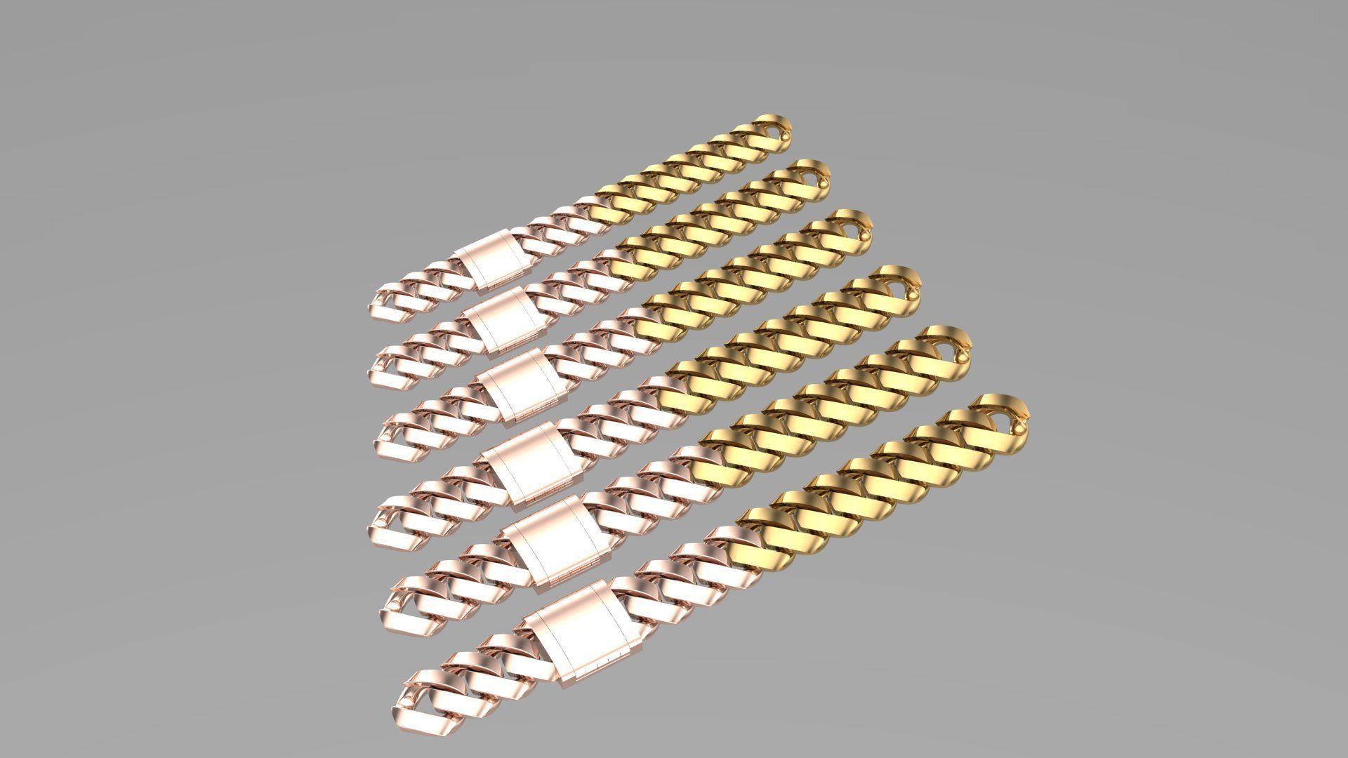 cuban chain and lock NEW  FASHION  STL  3D model_2