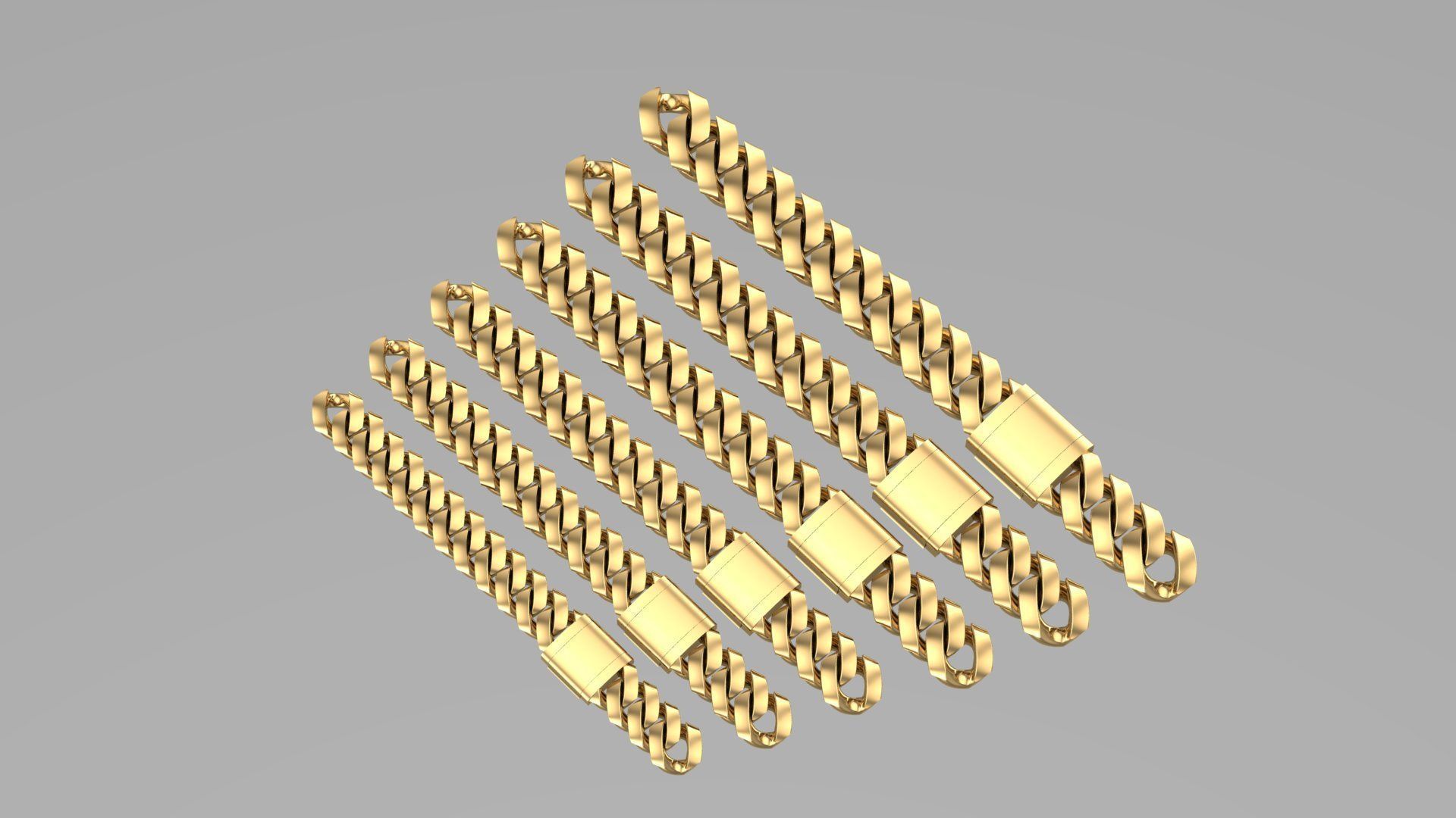 cuban chain and lock NEW  FASHION  STL  3D model_1