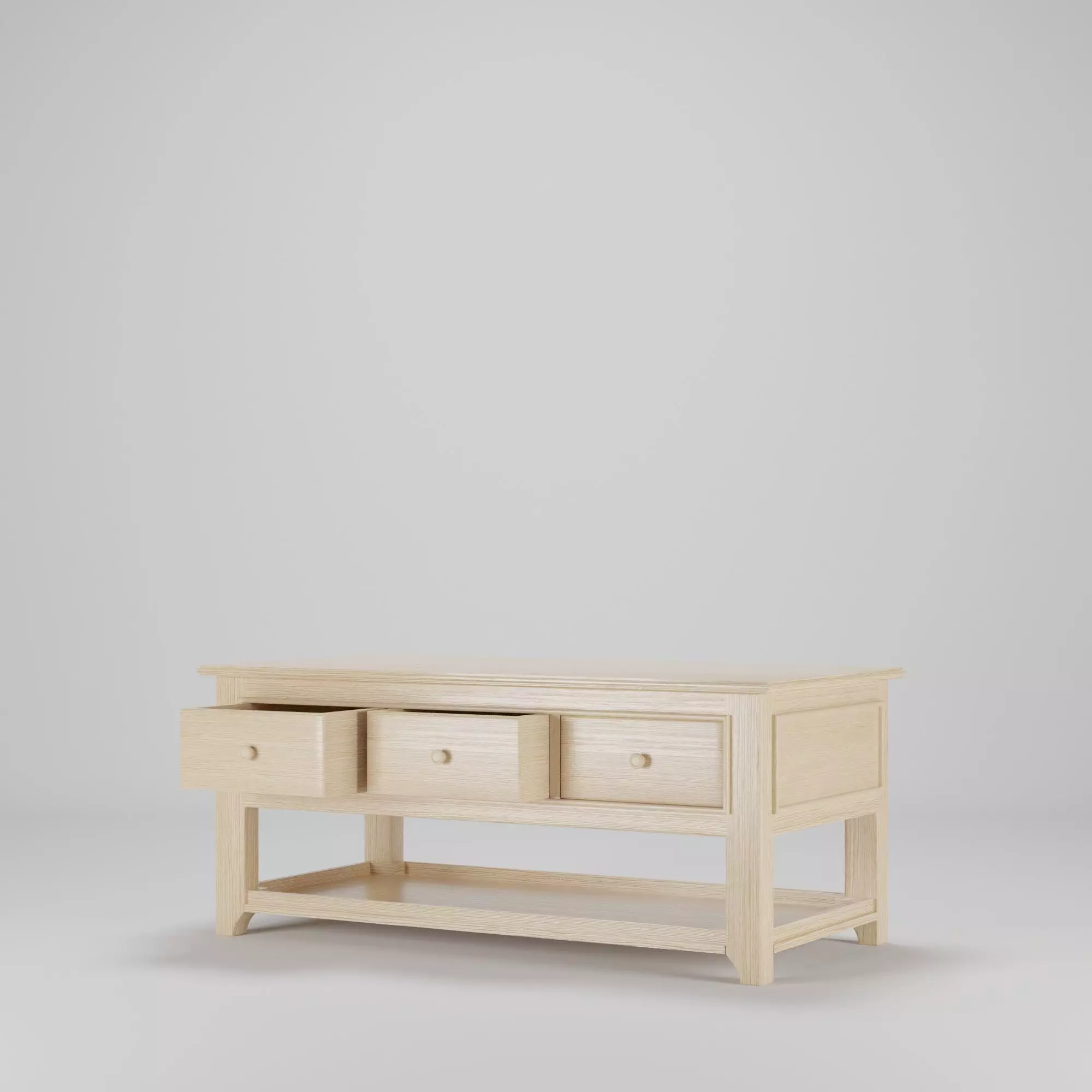 Wood Table 120 x 60 x 50  Low-poly 3D model_0