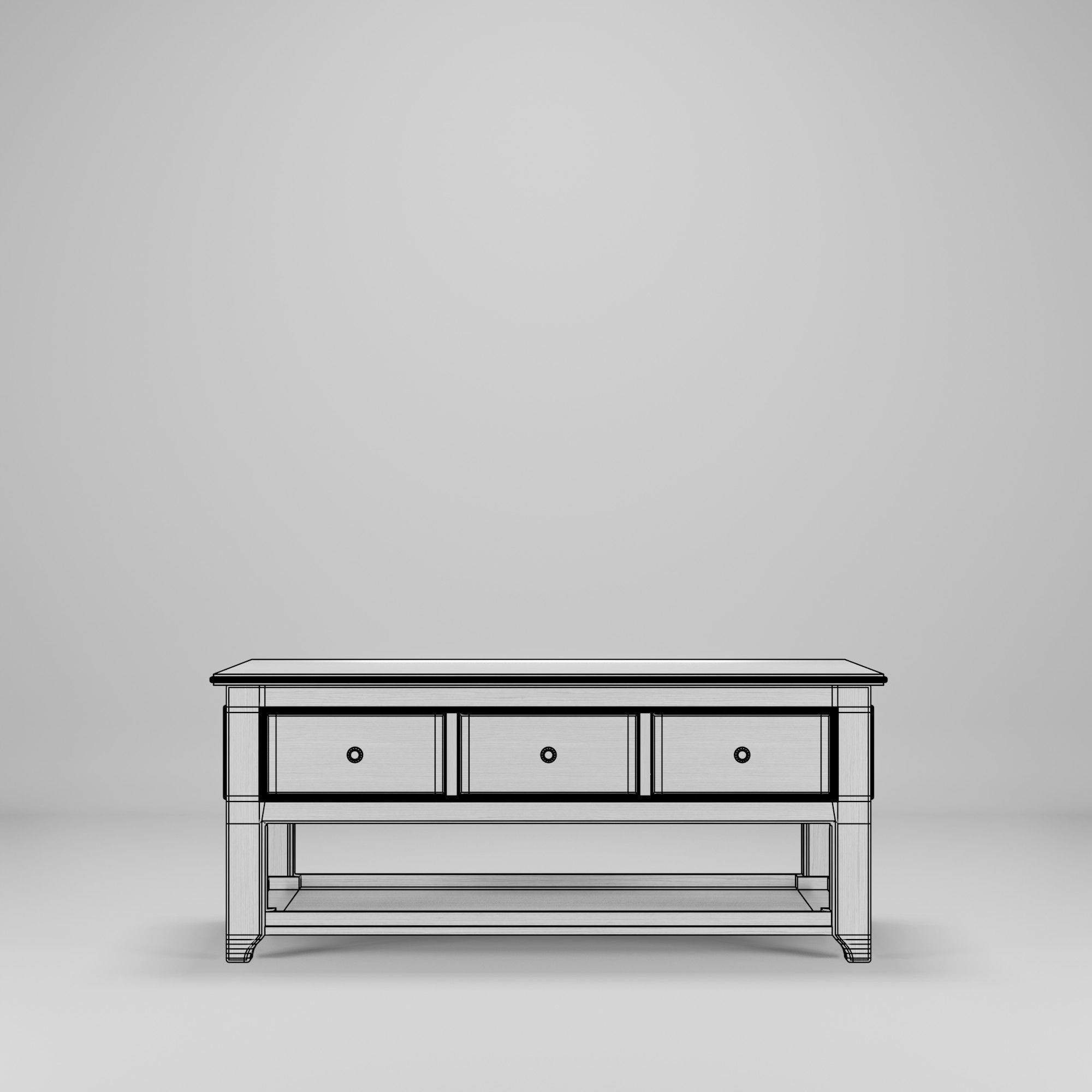 Wood Table 120 x 60 x 50  Low-poly 3D model_4