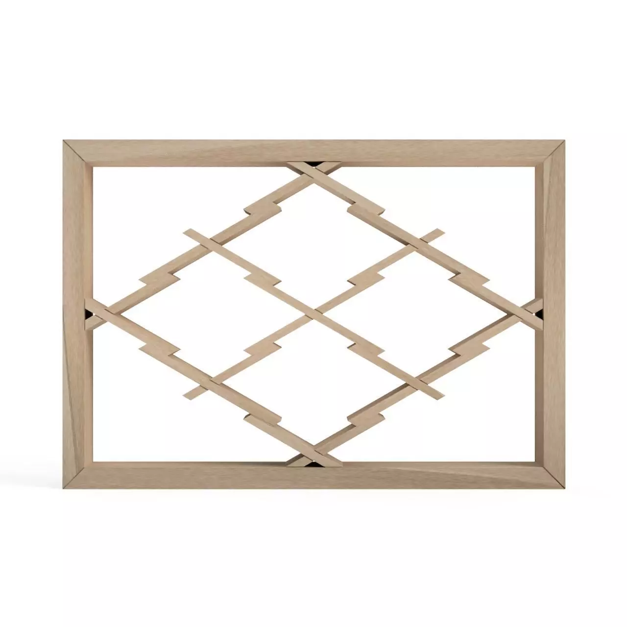 Matsukawabishi wooden frame with pattern of squares and trian... 3D print model_0