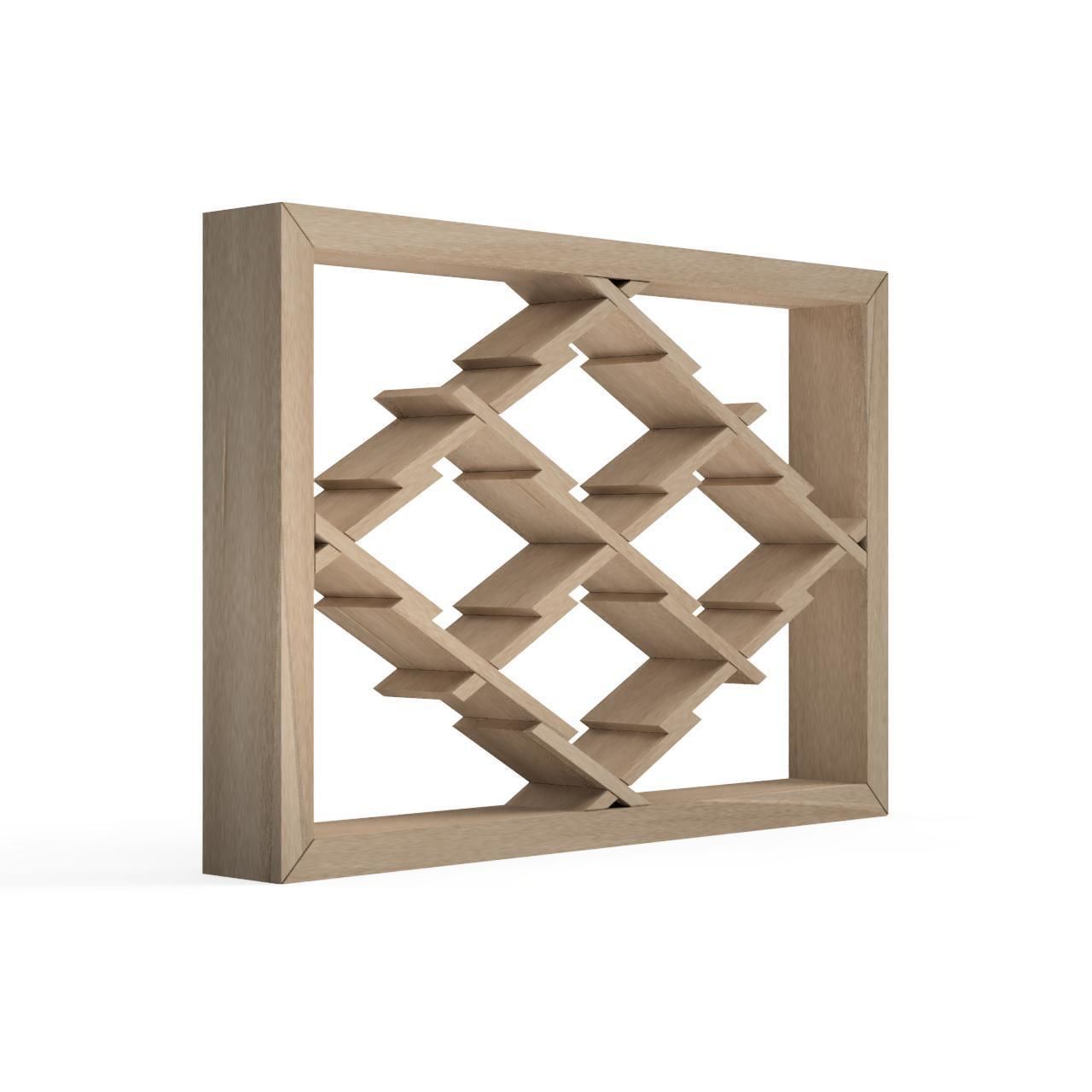 Matsukawabishi wooden frame with pattern of squares and trian... 3D print model_2