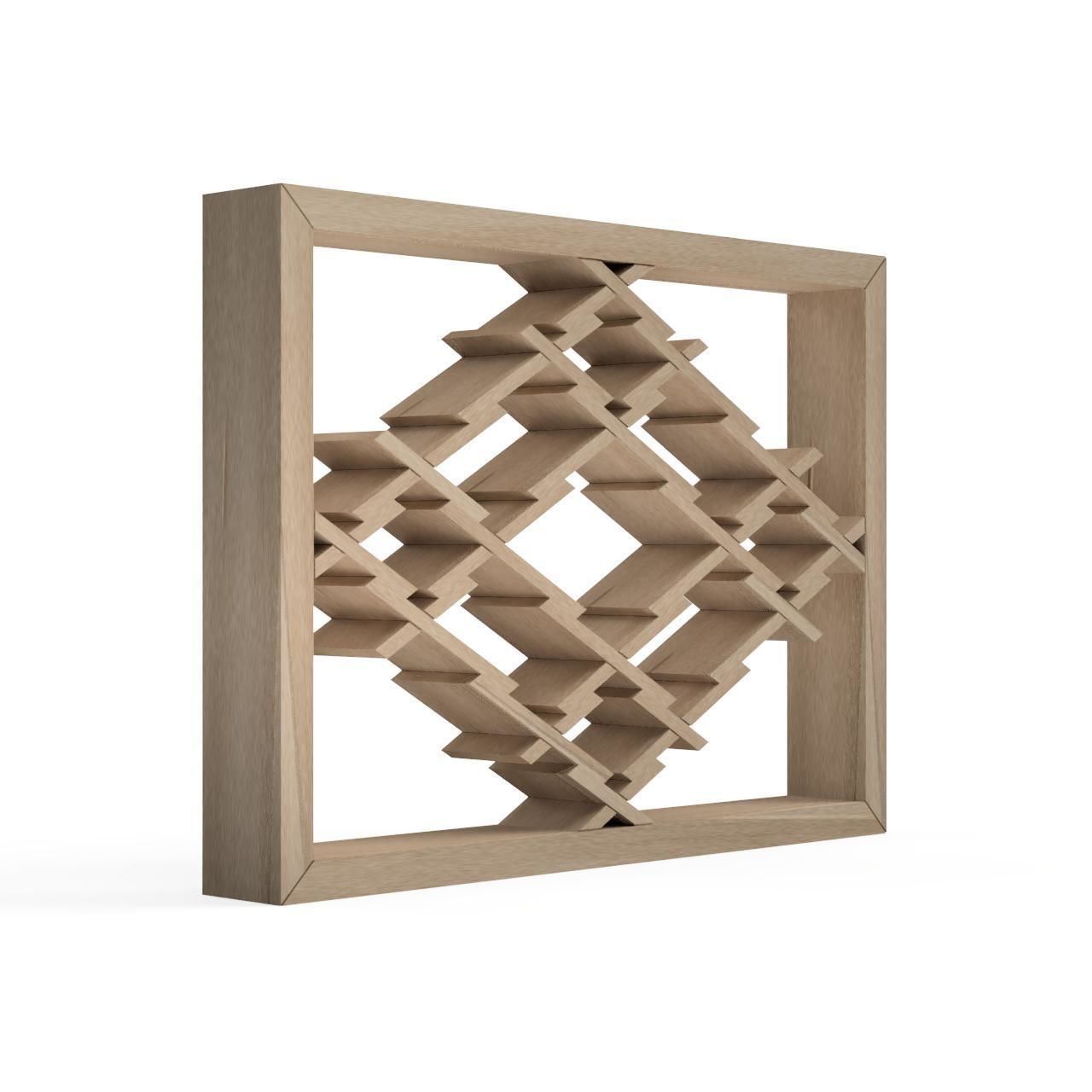 Komochimatsukawa wooden frame with pattern 3D print model_2