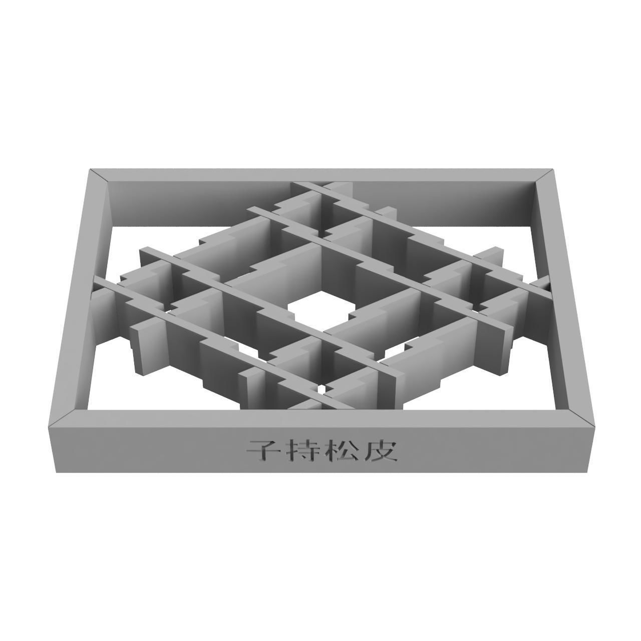 Komochimatsukawa wooden frame with pattern 3D print model_3