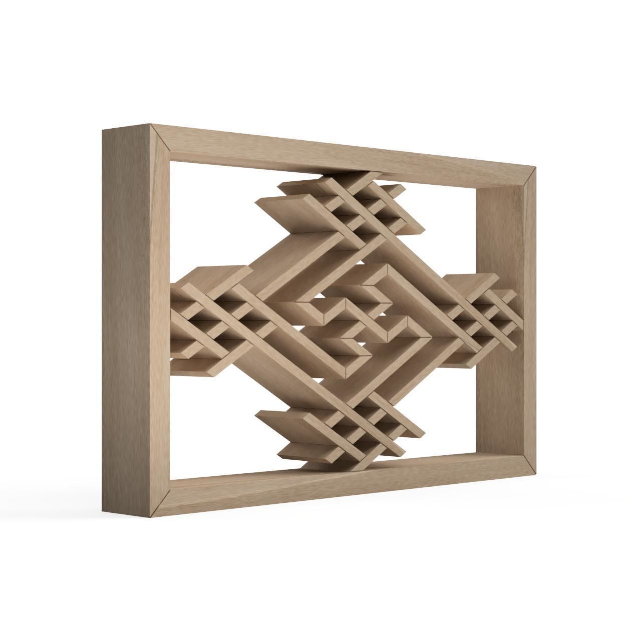 Okurisayagata taiwanese geometric wall art 3D print model_2