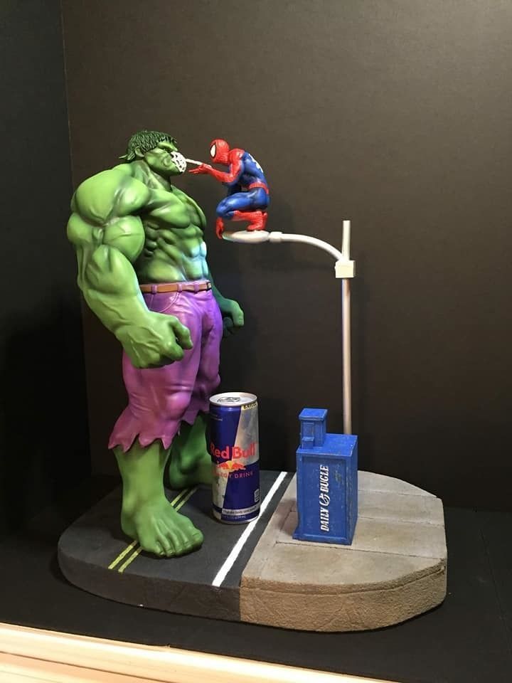 Fan Art - Hulk and Spider Man Diorama 3D print model_3
