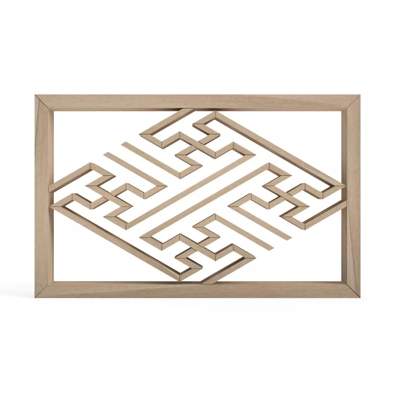 Sayagata taiwanese geometric wall art 3D print model