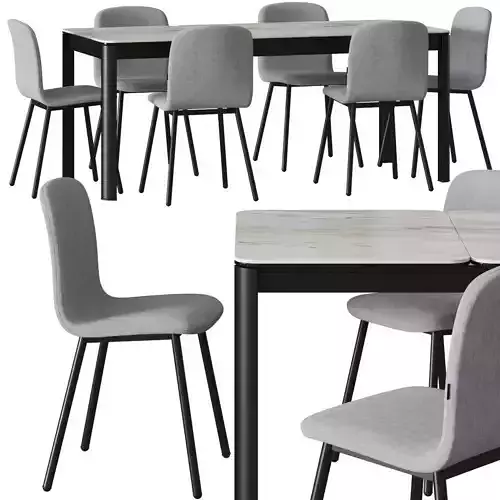 Mobliberica Pepper Chair and Pepper Table Dining Set