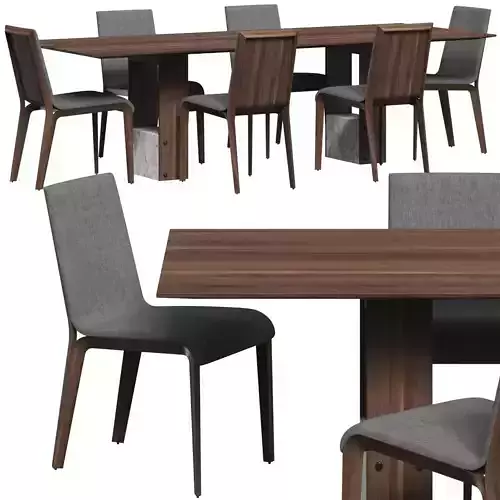 Porada Aisha Chair and Shani Table Dining Set 3D model