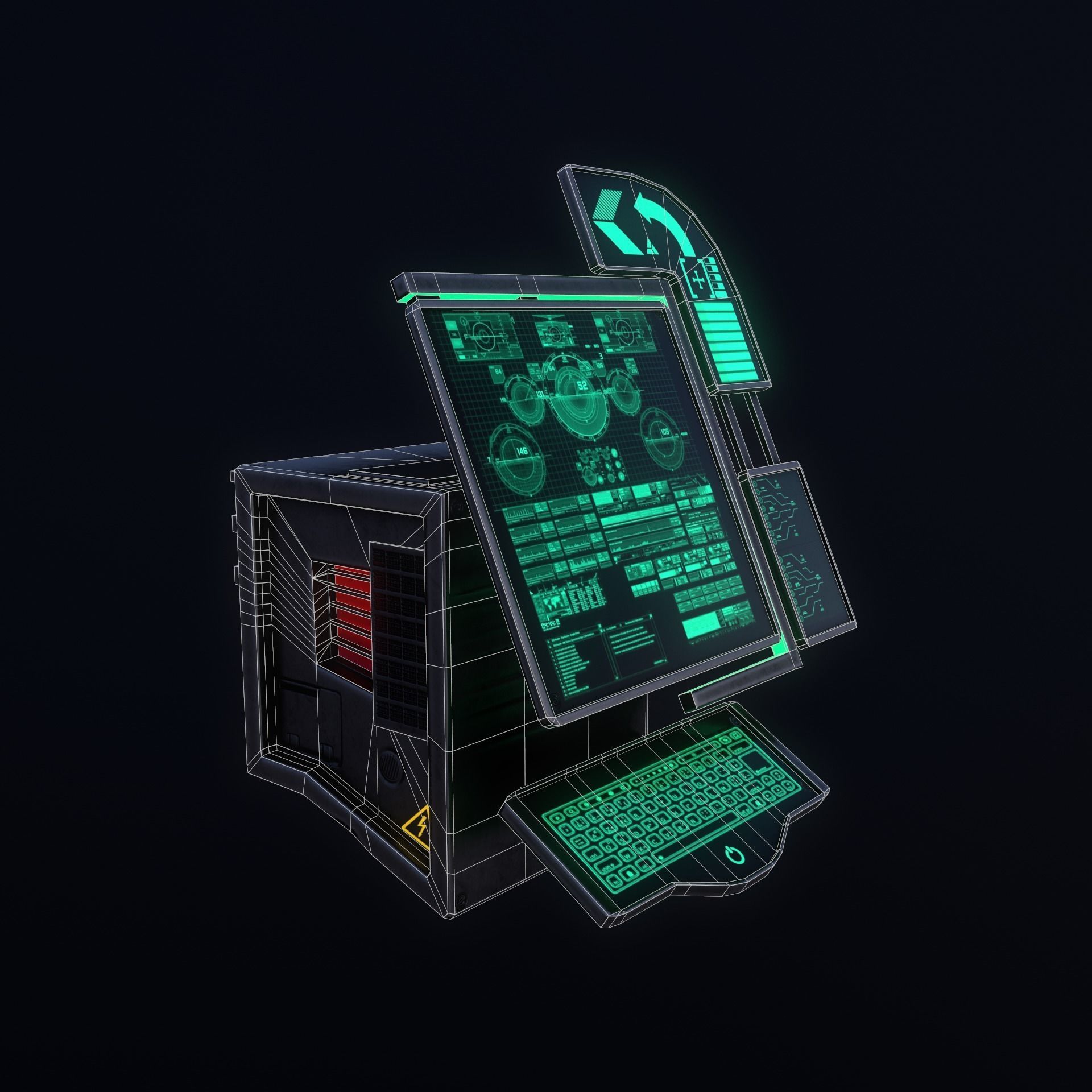 Sci-Fi Console-Computer 6 Low-poly 3D model_13