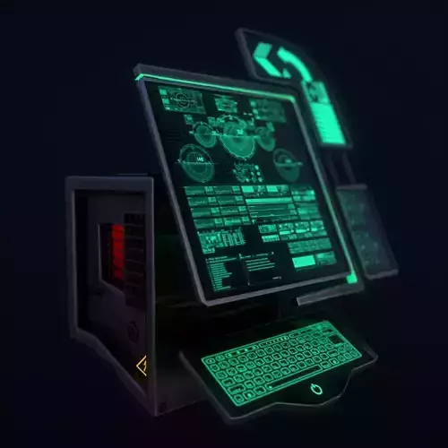 Sci-Fi Console-Computer 6 Low-poly 3D model Sci-Fi Console-Computer 6 Low-poly 3D model
