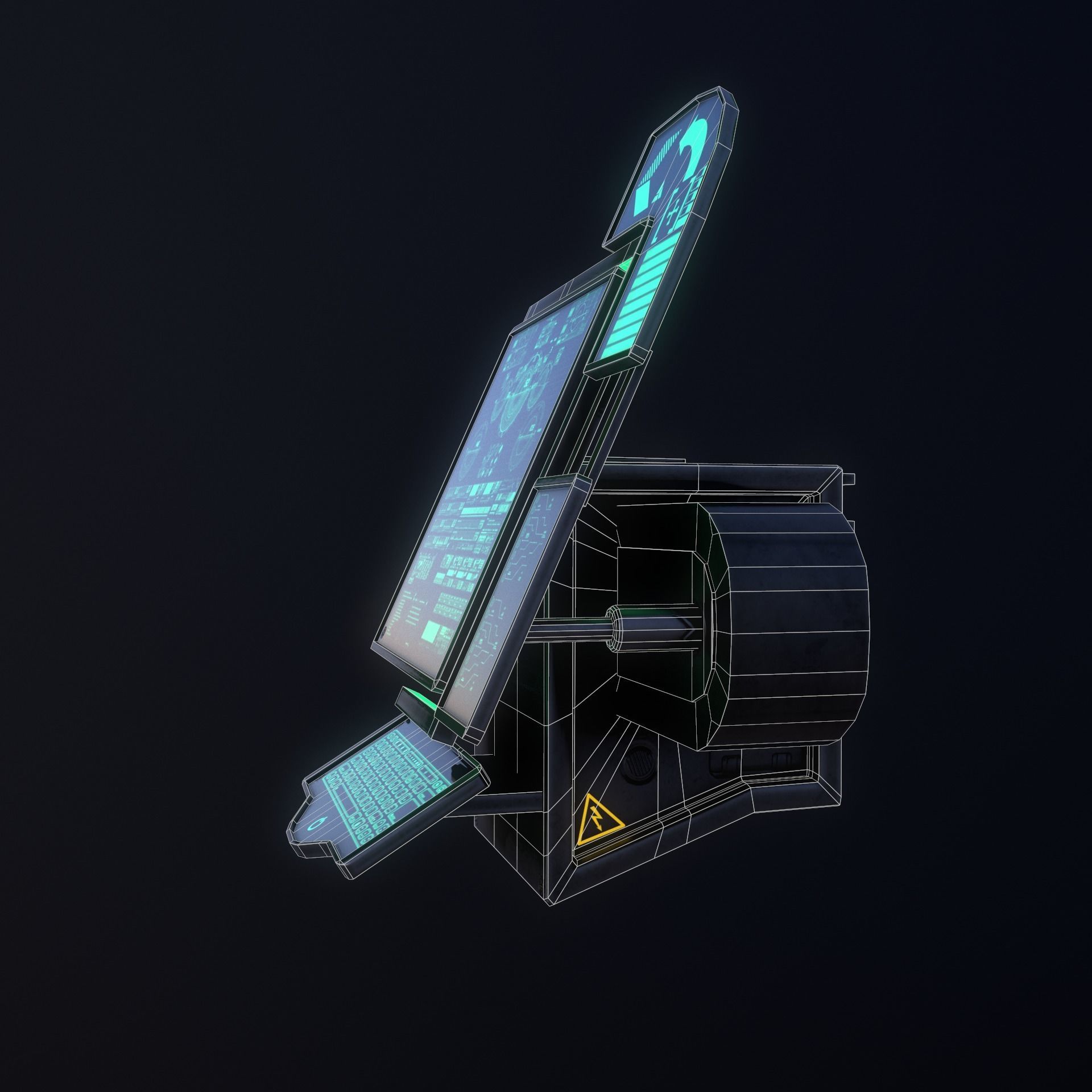 Sci-Fi Console-Computer 6 Low-poly 3D model_14