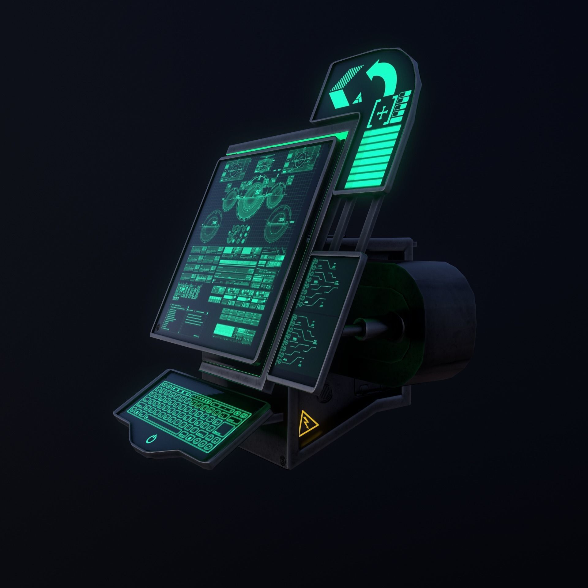 Sci-Fi Console-Computer 6 Low-poly 3D model_10