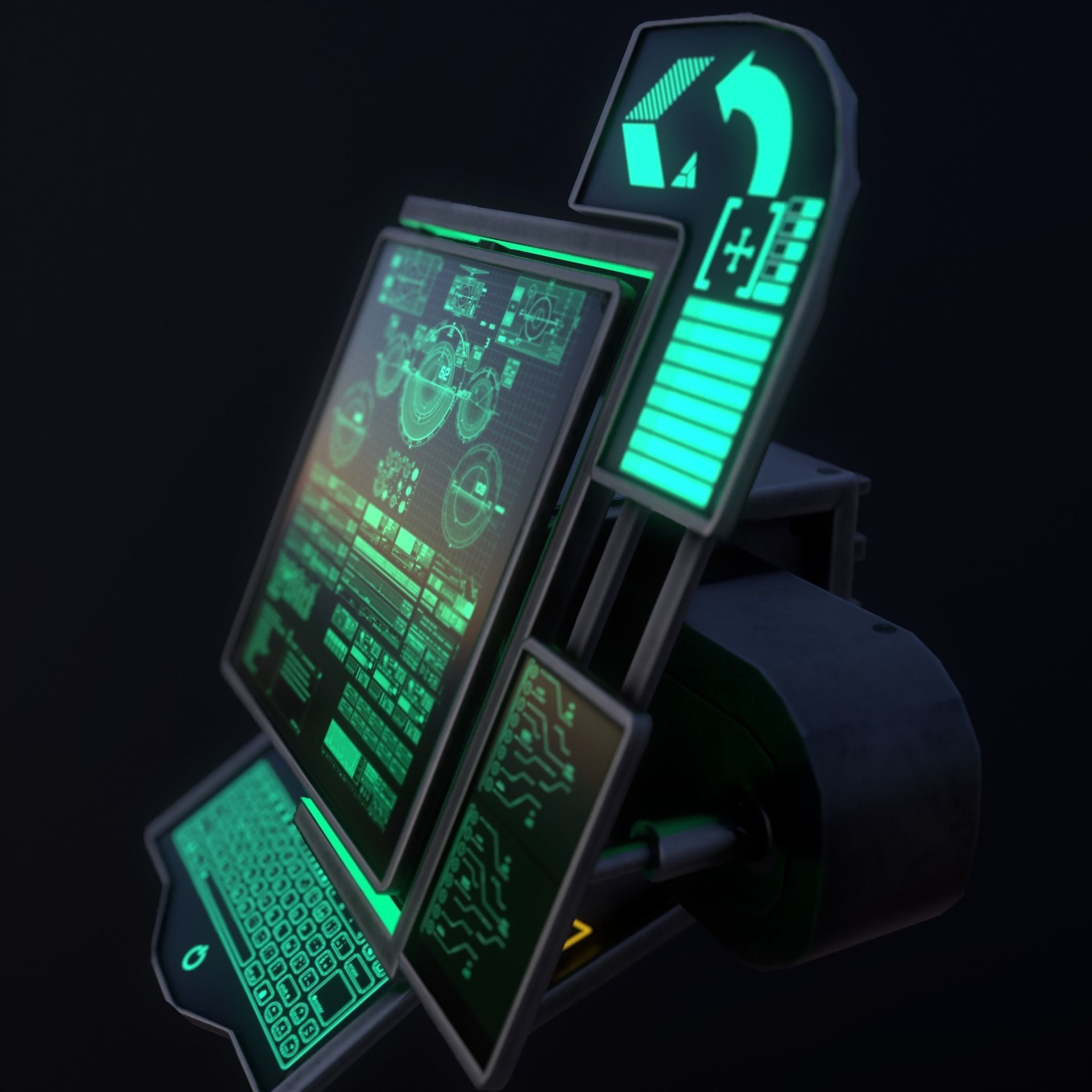 Sci-Fi Console-Computer 6 Low-poly 3D model_8