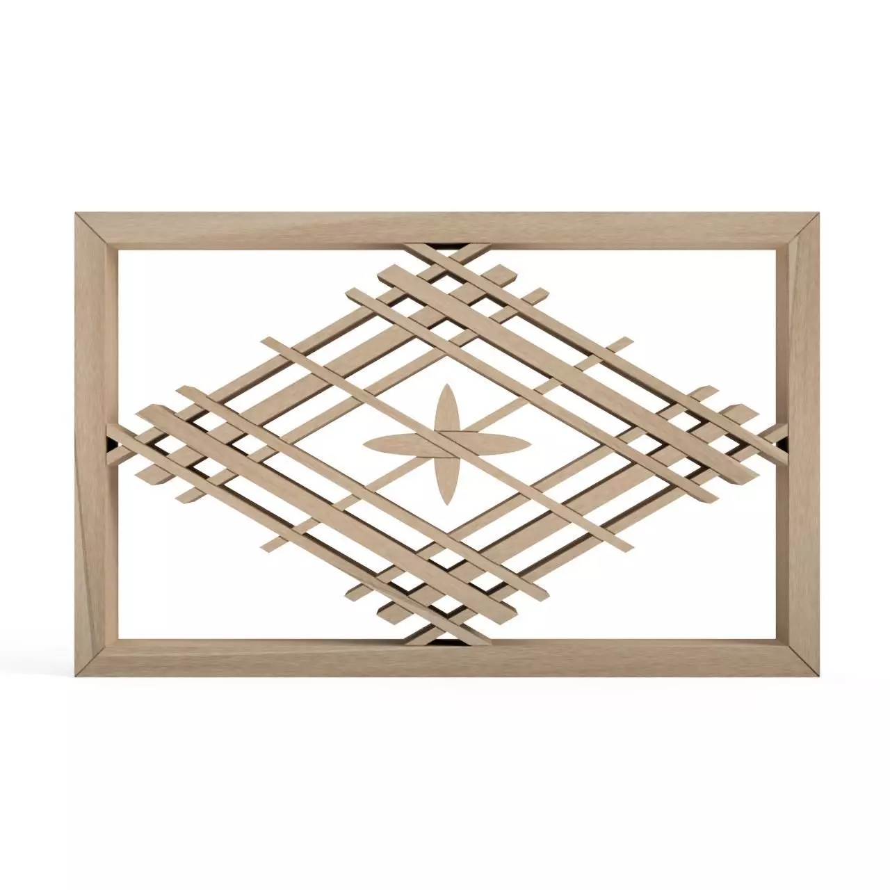 Narihirakagero wooden frame with diamond design 3D print model_0