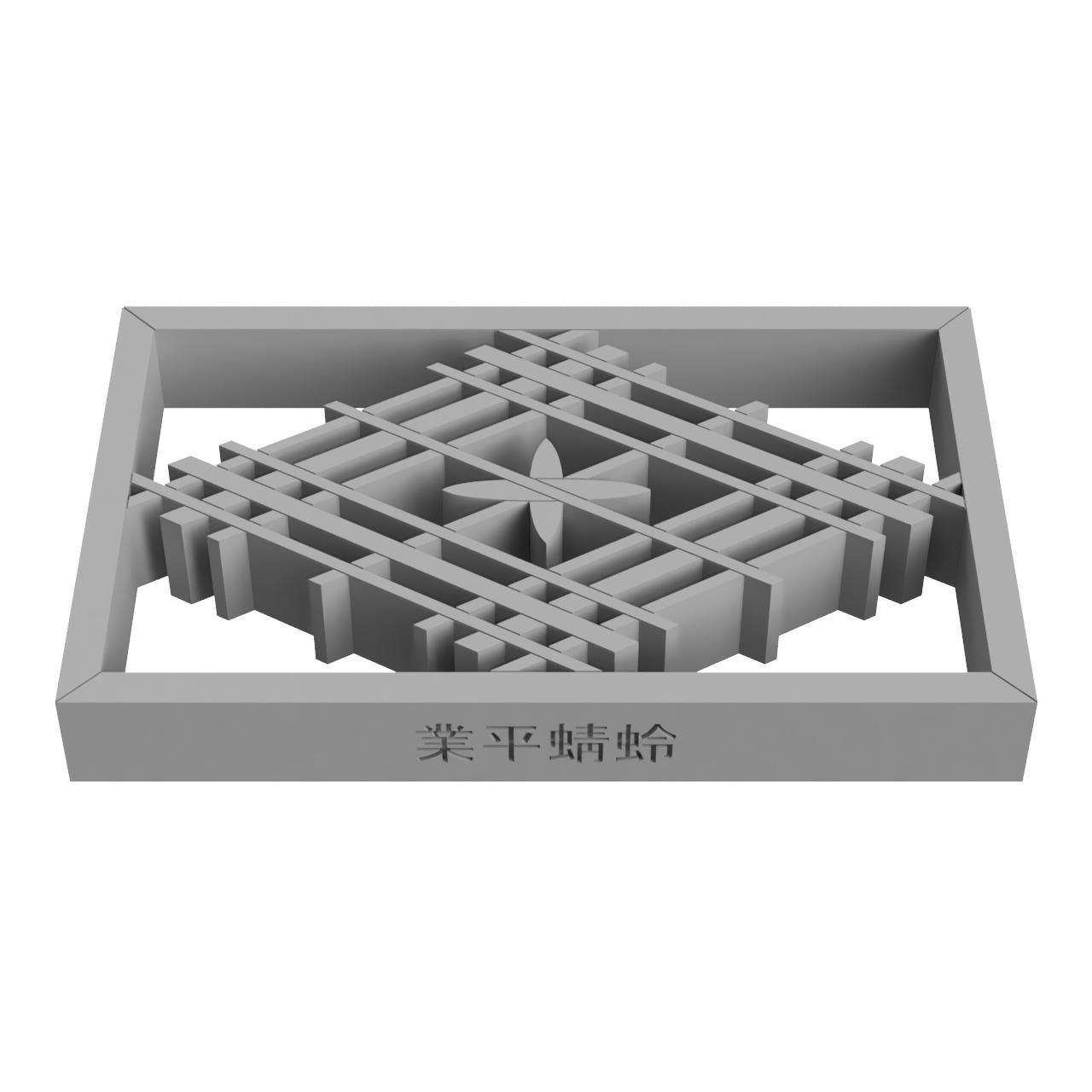 Narihirakagero wooden frame with diamond design 3D print model_3