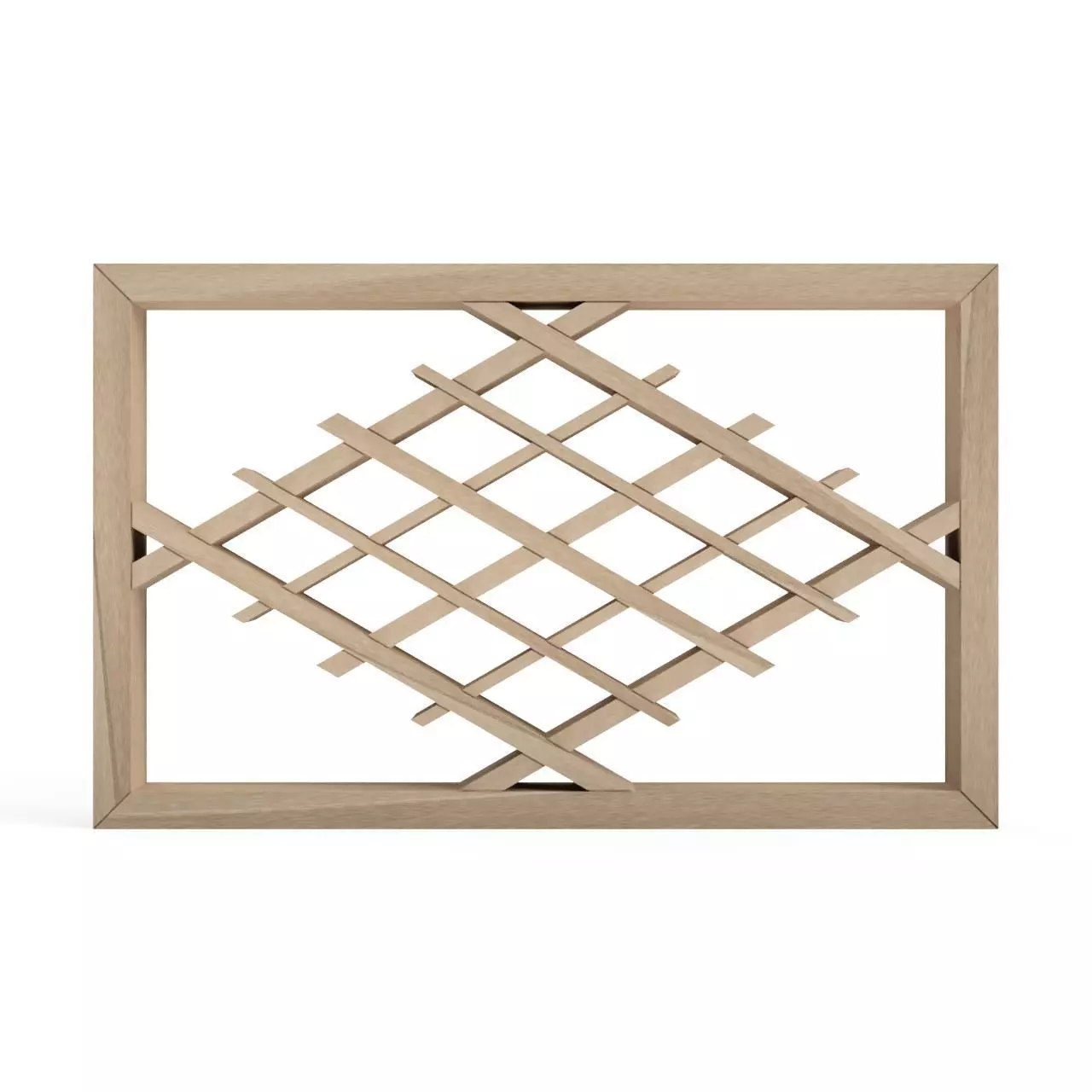 Hitoewaribishi wooden frame with lattice design 3D print model_0