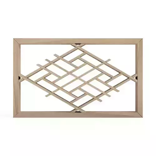 Hishimanjikuzushi wooden frame with geometric pattern