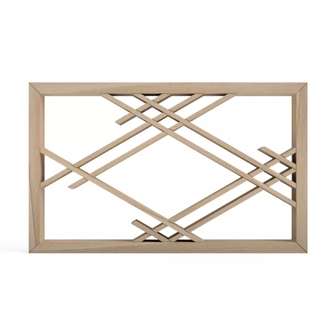 Ikadabishi wooden frame with pattern of squares and triangles 3D print model