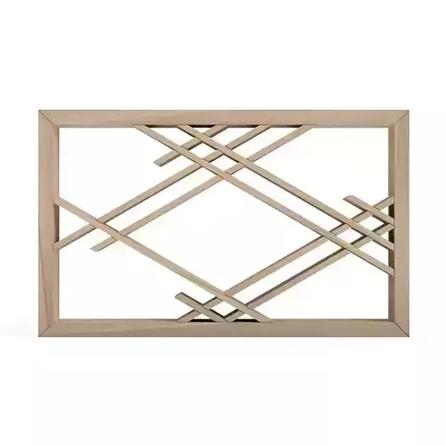Ikadabishi wooden frame with pattern of squares and triangles