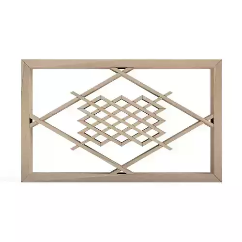 Hishikozu-part2 wooden frame with pattern