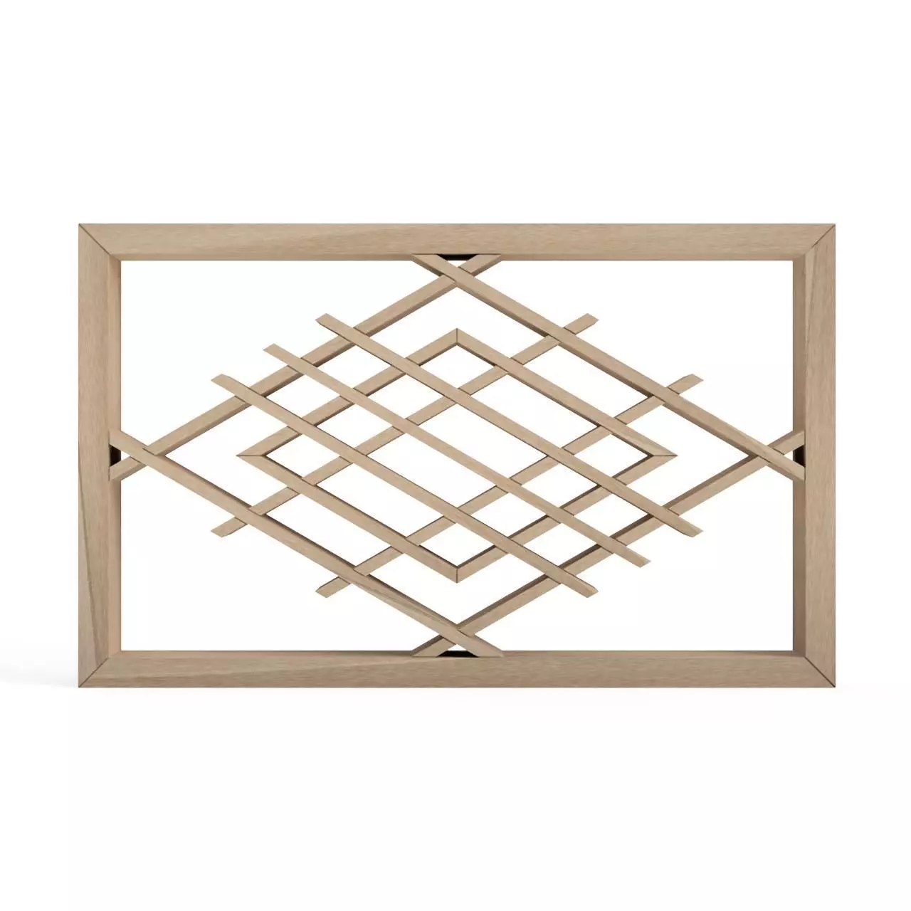 Hishikozu-part1 wooden frame with diamond pattern 3D print model_0