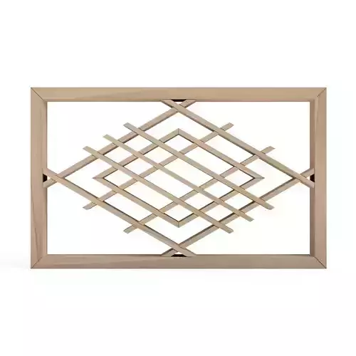 Hishikozu-part1 wooden frame with diamond pattern