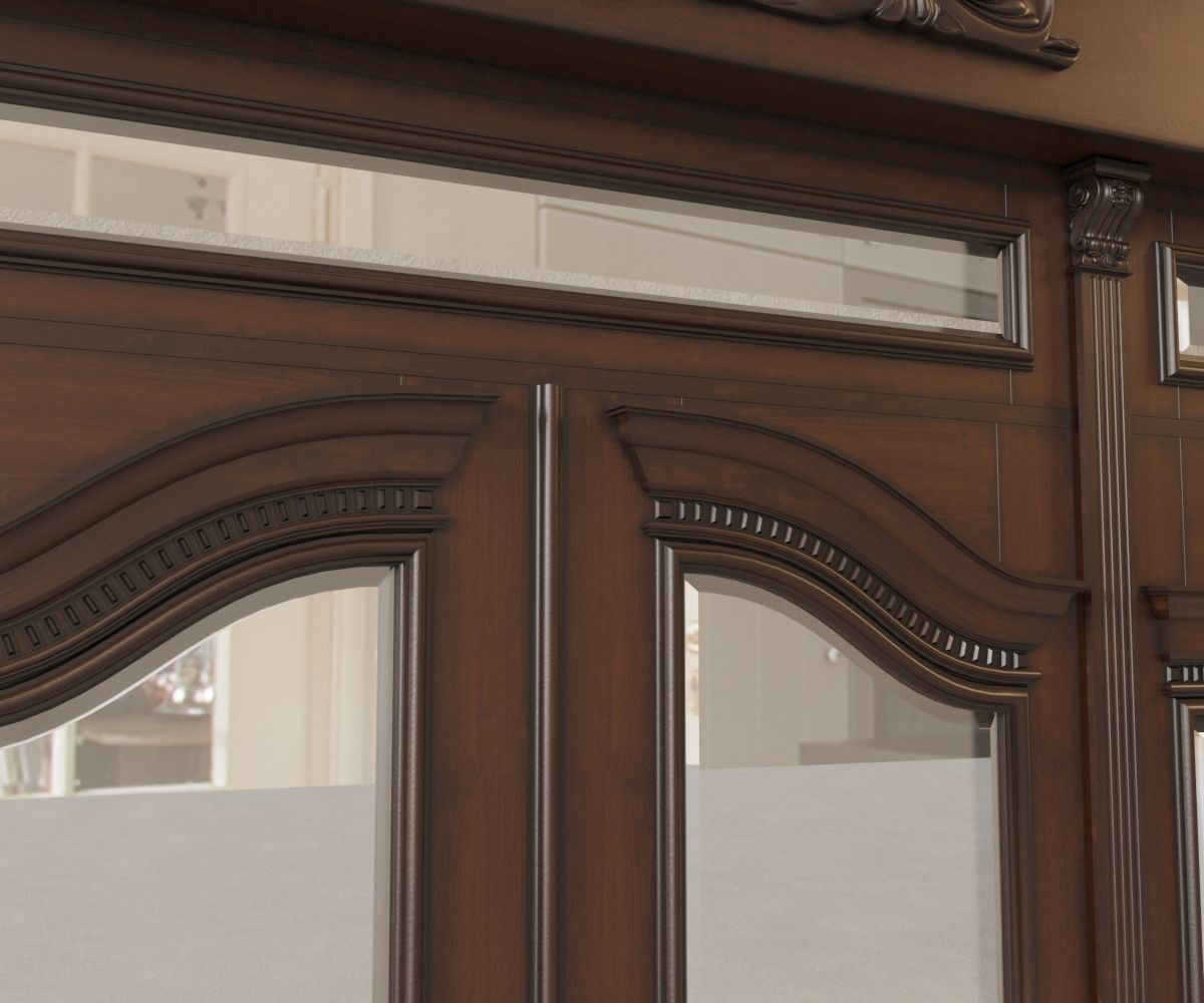 Classic wooden door 3D model_5