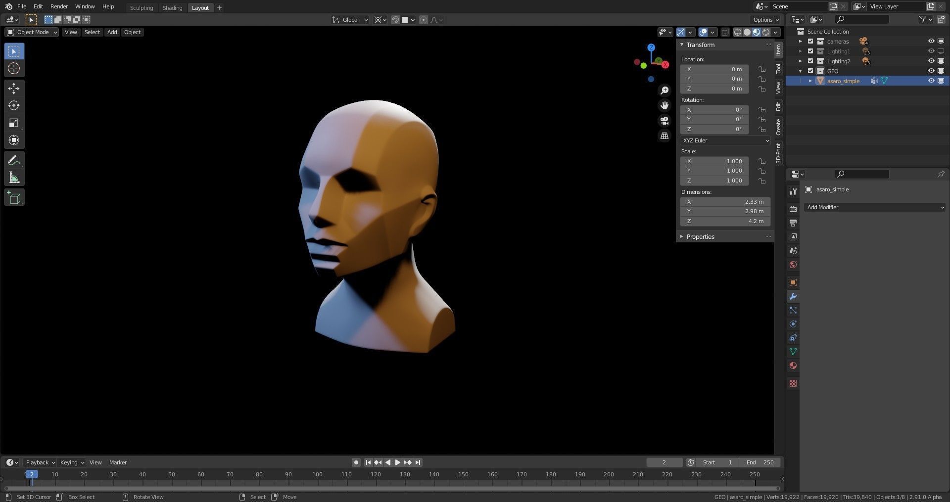Asaro Heads Pack - Planes of the head 3D model_16