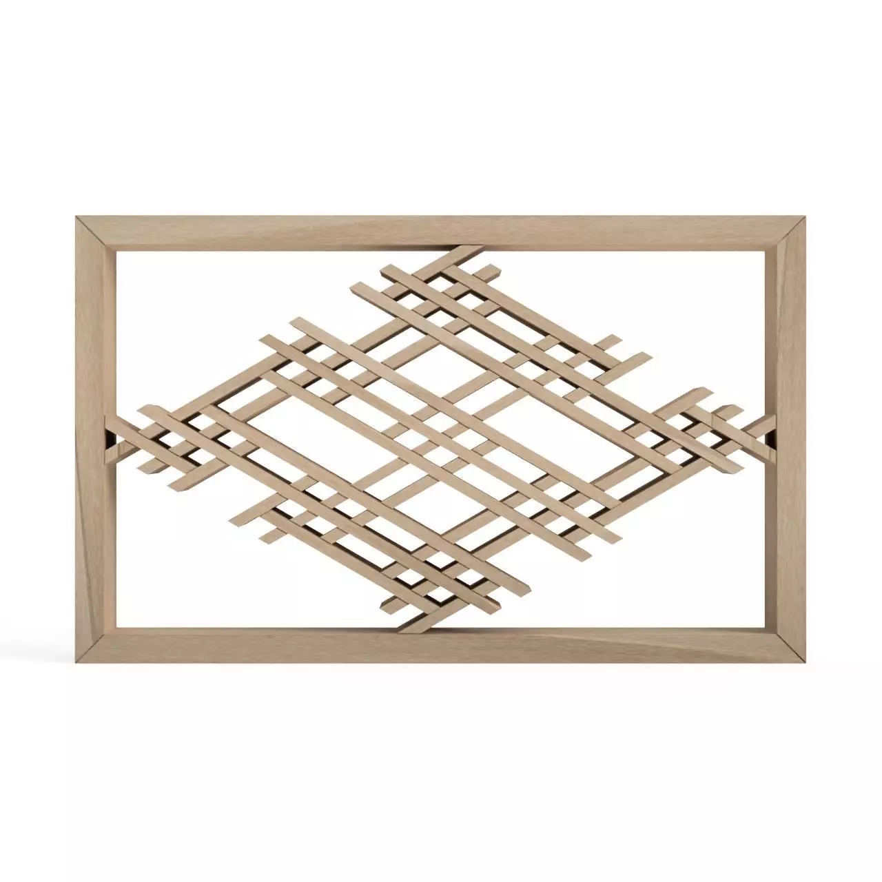 Ajirowaribishi wooden frame with geometric design 3D print model_0