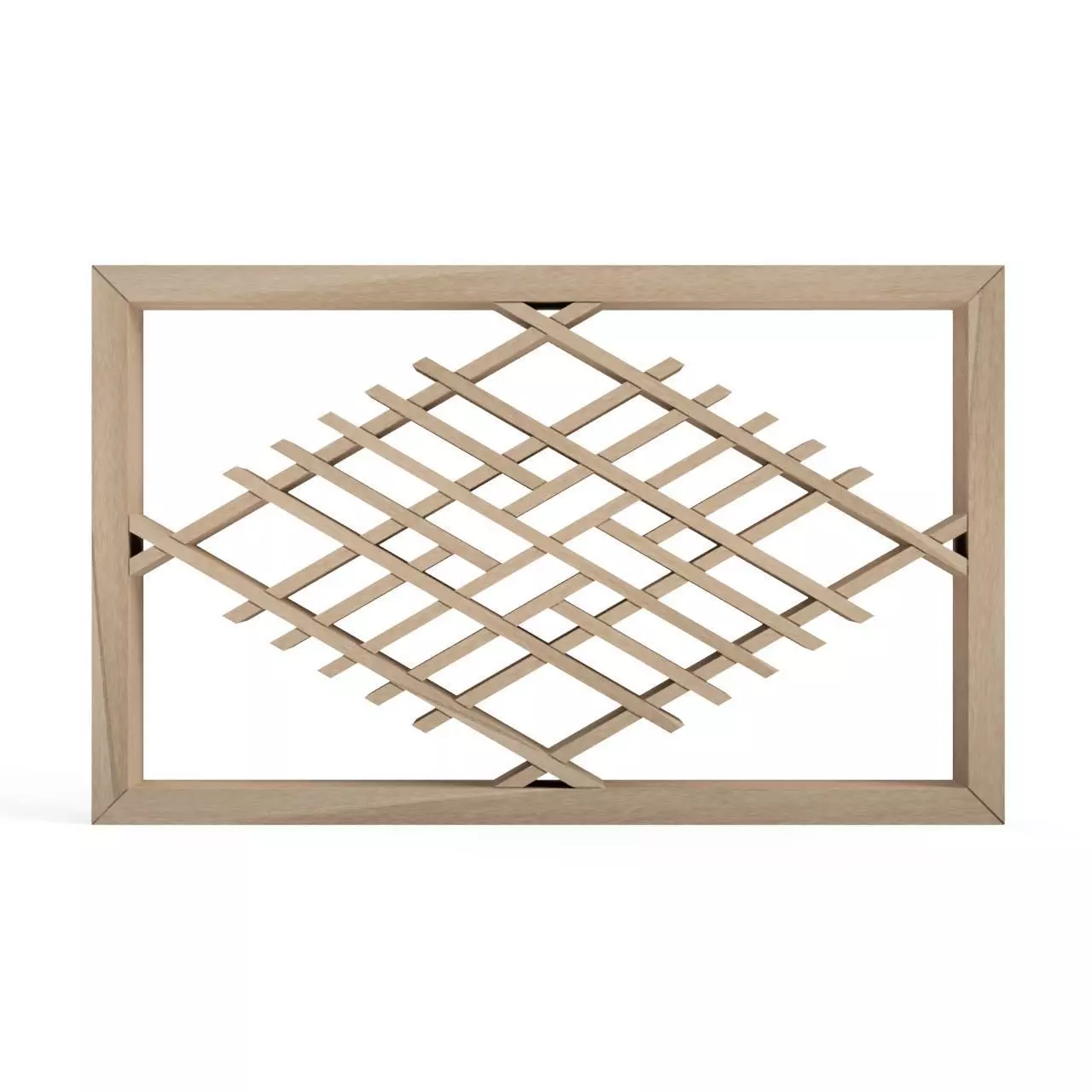 Ajirobishi wooden frame with geometric pattern 3D print model_0