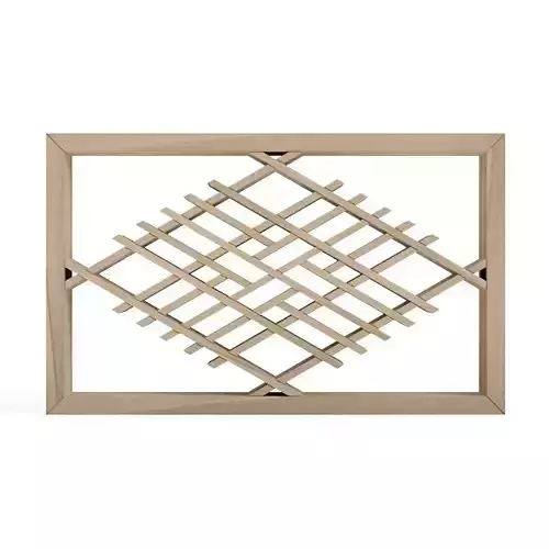 Ajirobishi wooden frame with geometric pattern