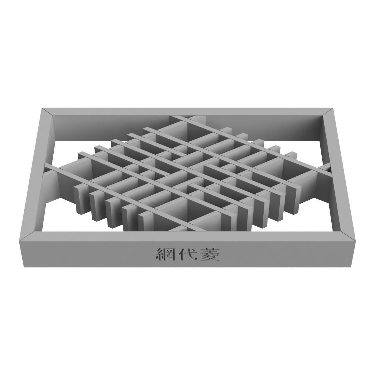 Ajirobishi wooden frame with geometric pattern 3D print model_3