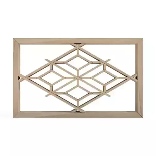 Miebishitsunagi wooden frame with geometric design