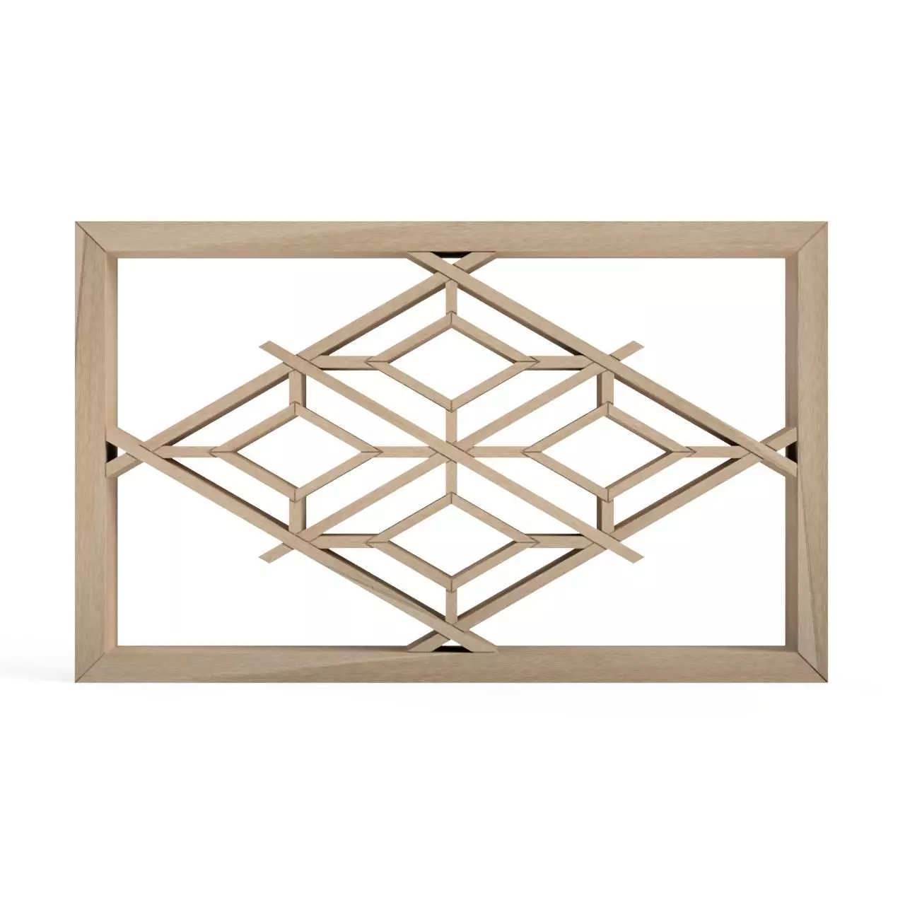 Miebishitsunagi wooden frame with geometric design 3D print model_0