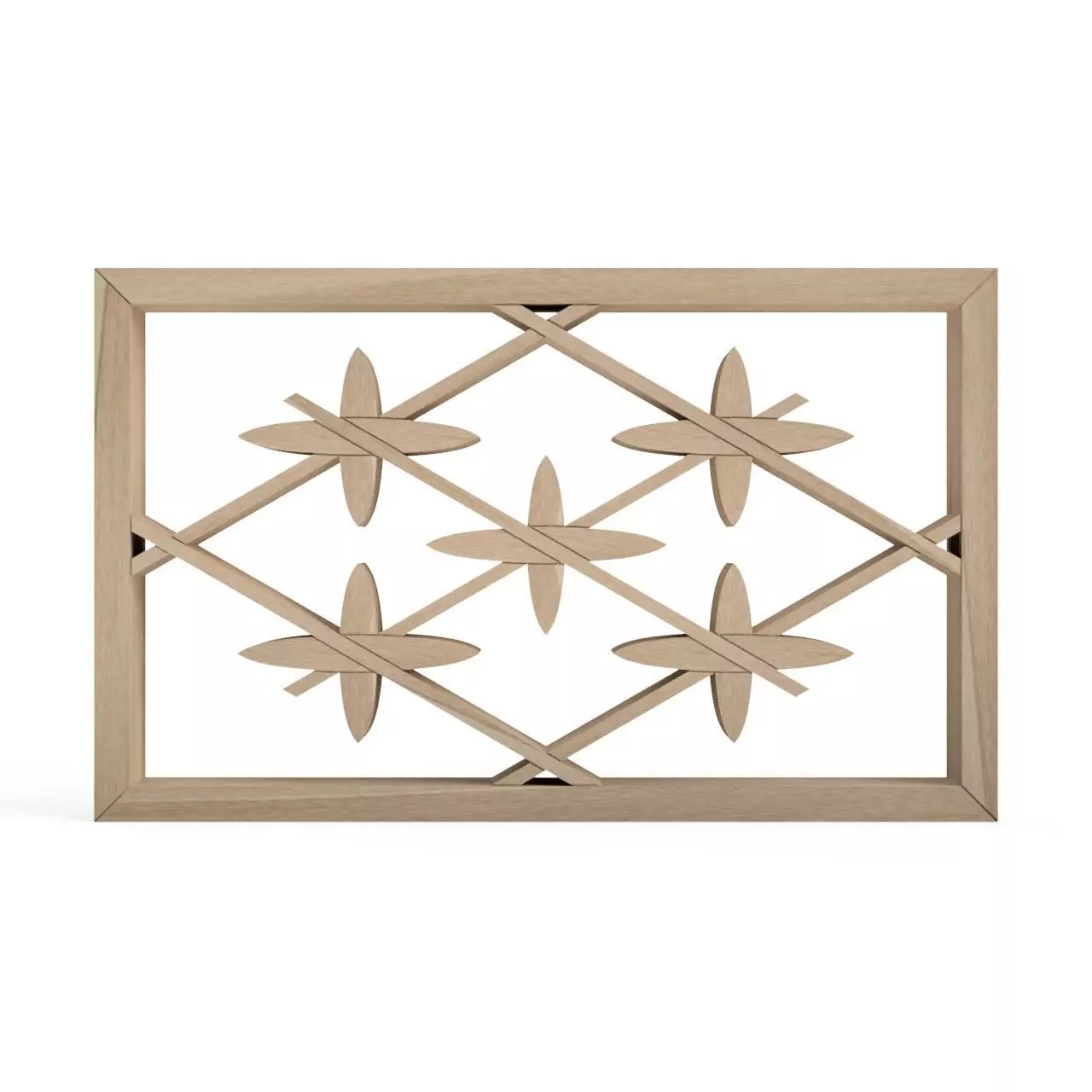Hishikagero dragonfly grille - natural oak 3D print model