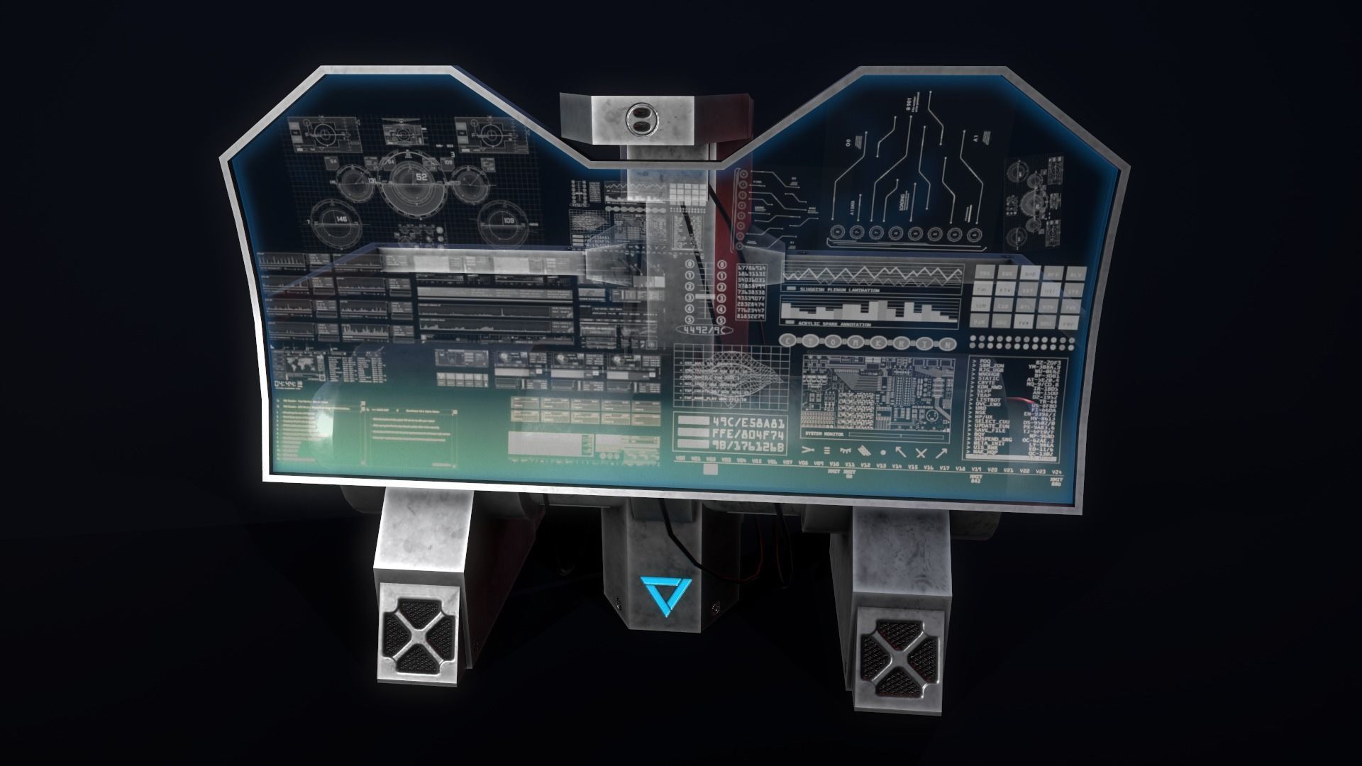 Sci-Fi Console-Computer 7 Low-poly 3D model_6