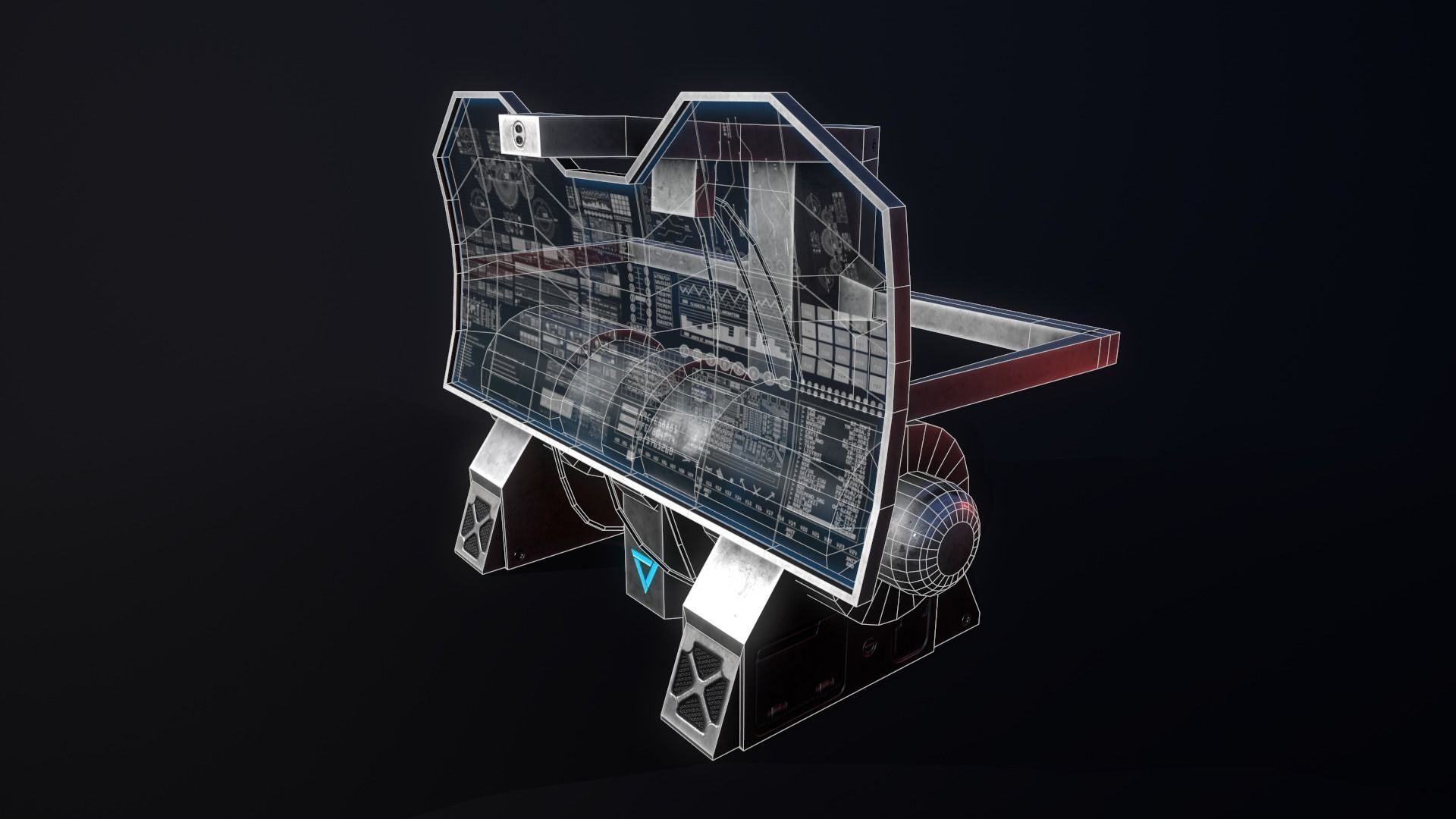 Sci-Fi Console-Computer 7 Low-poly 3D model_8