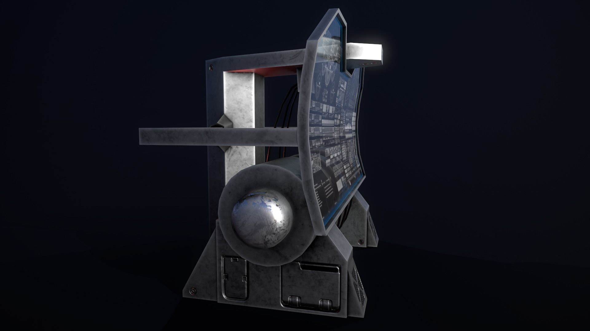 Sci-Fi Console-Computer 7 Low-poly 3D model_10
