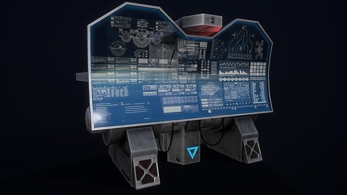 Sci-Fi Console-Computer 7 Low-poly 3D model
